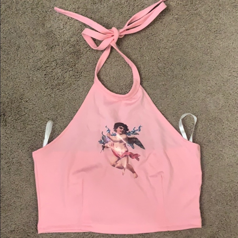 pink cupid halter top